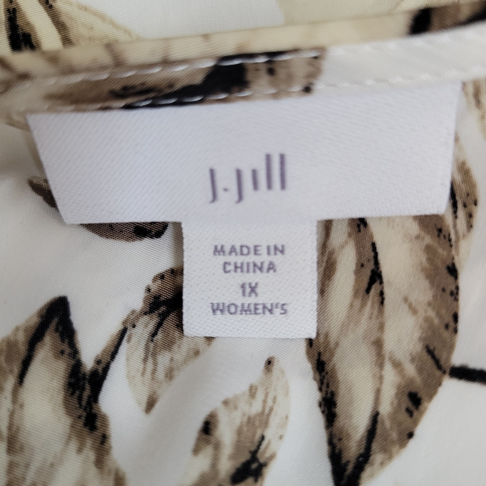 J Jill Sheer Floral Print Blouse - Picture 4 of 5